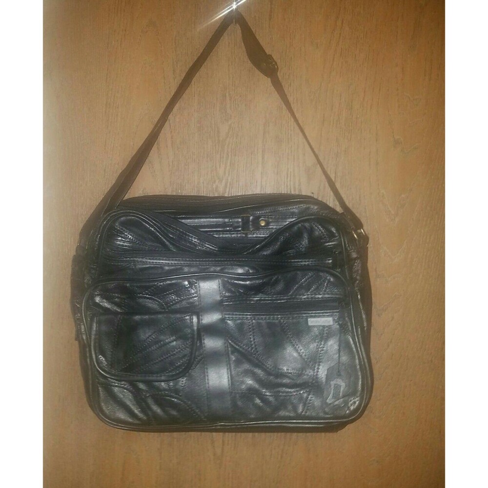 Black Leather Messenger Bag